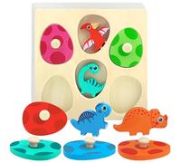 Puzzle in Legno per Bambini 1 2 3 Anni, Giocattoli Montessori Dinosauro Puzzle per Ragazze Ragazzi, Bambini Gioco di Smistamento Abilità Motorie Giochi Educativi,Regalo di Natale di Compleanno Bambini