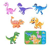 Puzzle in Legno per Bambini, 6 Pezzi Giochi Legnos Puzzle Giochi Montessori Animali Puzzles di Legnos Gioco Educativi Puzzles Set Regalo per Bambino Bambina 1 2 3 4 Anni (Dinosauro)