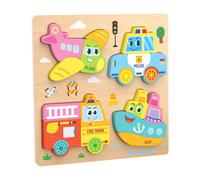 Puzzle in Legno per Bambini, Colori Vivaci E Forme Vivaci, Puzzle in Legno con 4