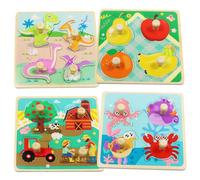 Puzzle in Legno per Bambini, Giochi Montessori Bambino, Educativi Giocattoli 1 2 3 Anni, Animali Marini Dinosauro Frutta La Fattoria Giochi in Legno, Regalo Natale Compleanno Ragazzi Ragazze
