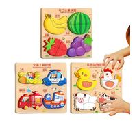 Puzzle In Legno Per Bambini - Gioco Didattico Sugli Animali Della Fattoria, Set Di Puzzle Educativi Per Bambini | Attività Interattiva Di Potenziamento Cerebrale Per Capacità Di Risoluzione Dei Proble
