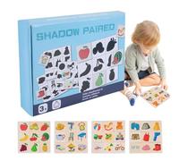 Puzzle in legno per bambini piccoli, puzzle a forma di legno - ombra della frutta animale misterioso, forma creativa in legno, per l'apprendimento precoce dei giocattoli per la scuola, la casa, i