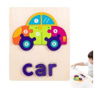 Puzzle in Legno per bambini piccoli,Puzzle in Legno per bambini, Gioco di Intelligenza di Puzzle Puzzle Puzzle a Forma di Parole per bambini, Puzzle di Apprendimento Prees