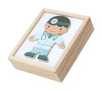 Puzzle in legno per bambini, puzzle di vestire per bambini | Vestire giochi magnetici abbinati | Puzzle di smistamento e associazione per bambini, giochi di associazione, disegni di cartoni animati