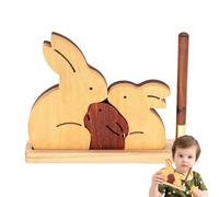 Puzzle in legno per bambini,Puzzle in legno, Puzzle coniglietto per bambini, Puzzle coniglietto in legno, puzzle decorativo di famiglia, portamatite, giocattolo educativo te