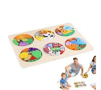 Puzzle in legno per bambini, puzzle per bambini - Puzzle di blocco per animali,Stumpini del cesto di Pasqua, tavole da teaser per cervello educativo per bambini