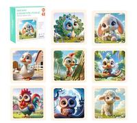Puzzle in Legno per Bambini, Set di 8 Puzzle da 6 Pezzi Ciascuno, Puzzle di Abbinamento Delle Forme, Set di Puzzle di Animali, Mini Puzzle Giocattolo Educativo, per Ragazzi e Ragazze da 2 Anni