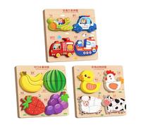 Puzzle in legno per bambini - Tabellone con motivi animali, Giocattolo didattico, Kit per la prima educazione, Set per il riconoscimento dei colori, Gioco cerebrale da viaggio | Puzzle in l