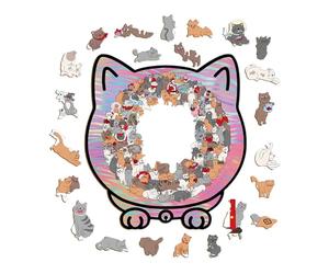 Puzzle in legno per grandi e piccini, giocattolo a forma di gatto, per la decorazione della casa, puzzle in legno realizzato a forma di animale, per donne, uomini, bambini, figlie, adolescenti