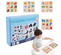 Puzzle in legno per il bambino, istruzione Animal Frutta Ombra Forma Ordina - Ombra - Giochi di corrispondenza per bambini in età prescolare Ragazze Bambini Bambini