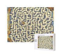 Puzzle in legno per il tempo libero, con labirinto, mappa del tesoro, per interazione familiare e intrattenimento al chiuso