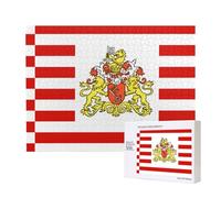 Puzzle in legno per il tempo libero, con squisita bandiera del Senato di Brema, per interazione familiare e intrattenimento al chiuso