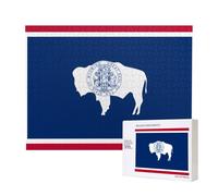 Puzzle in legno per il tempo libero, squisiti modelli di bandiera dello stato del Wyoming, per interazione familiare e intrattenimento al coperto