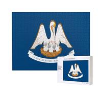 Puzzle in legno per il tempo libero, squisiti modelli di bandiera dello stato della Louisiana, per interazione familiare e intrattenimento al chiuso