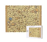 Puzzle in legno per il tempo libero, squisiti motivi di labirinto del tesoro, per interazione familiare e intrattenimento al chiuso