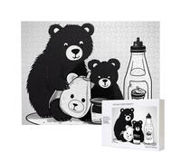 Puzzle in legno per il tempo libero, squisito, carino, bottiglia di latte, orso, modelli per interazione familiare e intrattenimento al chiuso