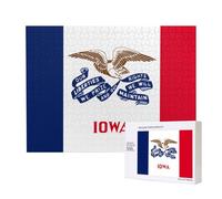 Puzzle in legno per il tempo libero Squisito Iowa bandiera dello stato Modelli per interazione familiare e intrattenimento al coperto