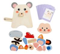 Puzzle In Legno Per La Prima Infanzia - Giochi Di Puzzle Con Accoppiamento Volto Animale - Giocattoli Educativi Motori Fini Per Asilo Casa Aula Playroom Interno Viaggio Compleanno Bambini,Casa Scuola