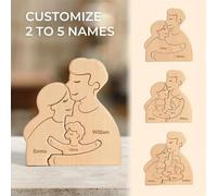 Puzzle in legno personalizzato e personalizzabile per famiglia con 2-5 nomi, ideale per compleanni, anniversari, matrimoni o come regalo di benvenuto per bambini, genitori, coppie e amici - decorazion