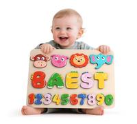 Puzzle In Legno Personalizzato | Puzzle Con Nome Personalizzato | Giocattolo Montessori Per Bambini Di 1 Anno | Regalo Per Bambini Piccoli (1-3 anni) Puzzles Con Animali (Stlyes 4)