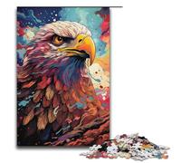 Puzzle in legno psichedelico colorato raffigurante l'aquila del deserto per adulti puzzle in legno da 1000 pezzi regalo creativo per adolescenti e adulti.