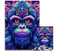 Puzzle in legno Purple Monkey da 1000 pezzi per adulti, rompicapo impegnativo per adolescenti, divertente serata di giochi in famiglia, 50x75CM/19,68x29,52 pollici