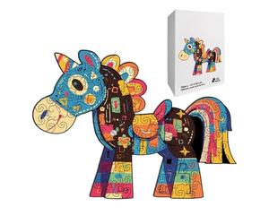 Puzzle in legno - Puzzle educativo | Puzzle in legno, giocattolo transfrontaliero dopamina pony, difficile salvadanaio, ideale per viaggi, viaggi in auto, viaggi aerei, camere
