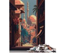 Puzzle in legno quadrato creativo Cairo Pixel Art da 1000 pezzi per adulti, gioco educativo, sfida giocattolo, 38x26 cm/1000 pezzi
