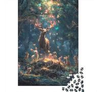 Puzzle in legno quadrato creativo da 1000 pezzi Art Deer per adulti, gioco educativo, sfida giocattolo, 1000 pezzi (75x50 cm)