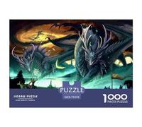 Puzzle in legno quadrato creativo da 1000 pezzi Art Dragon per adulti, gioco educativo, sfida giocattolo, 1000 pezzi (75x50 cm)