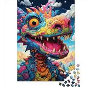 Puzzle in legno quadrato creativo da 1000 pezzi Art Dragon per adulti, gioco educativo, sfida giocattolo, 1000 pezzi (75x50 cm)