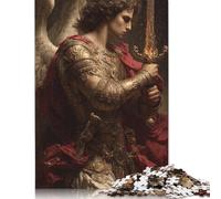 Puzzle in legno quadrato creativo da 1000 pezzi, guerriero divino con spada, per adulti, gioco educativo, sfida giocattolo, 1000 pezzi (75x50 cm)