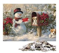 Puzzle in legno quadrato creativo da 500 pezzi con scena del paese delle meraviglie invernale per adulti, giochi antistress e regali di Natale unici, 500 pezzi (52x38 cm)