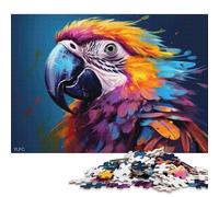 Puzzle in legno quadrato creativo dipinto ara da 500 pezzi per adulti, gioco educativo, sfida giocattolo, 500 pezzi (52x38 cm)