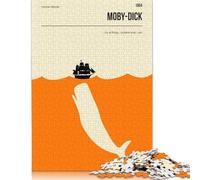 Puzzle in legno quadrato creativo MobyDick Herman Melville da 1000 pezzi per adulti, gioco educativo, sfida giocattolo, 1000 pezzi (75x50 cm)