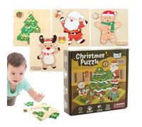 Puzzle In Legno Renna Babbo Natale - Albero Di Natale Puzzle Uomo Di Pan Di,Giocattolo Creativo per Ragazze Ragazzi 3+ Decorazione per Feste