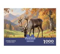 Puzzle in Legno Renne nella tundra Arteica Colore Stampa Di Qualit Giochi Rilassamento E Intelligence Animale Di Artework 1000 Pezzi Artee Per Adulti E Bambini 70x50cm/1000pcs