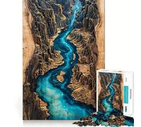 Puzzle in legno River Canyon da 1000 pezzi per ragazzi, gioco intelligente di gruppo, immagine da assemblare, decorazione murale (38x52cm)