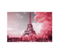 Puzzle in legno rosa paesaggio Torre Eiffel stampa puzzle 1000 pezzi immagine personalizzata puzzle decorazione famiglia puzzle per adulti famiglia matrimonio laurea regalo