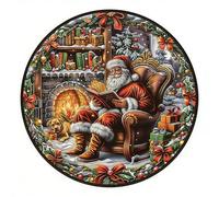 Puzzle in Legno Rotondo e Impegnativo Design a Tema Natalizio con Pezzi dai Tagli Fantasiosi Attività Antistress Arte Circolare Unica Esposizione Moderna per Famiglia Amici e Coppie