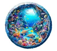 Puzzle in Legno Rotondo e Impegnativo Design a Tema Naturale con Pezzi dai Tagli Fantasiosi Attività Antistress Arte Circolare Unica Esposizione Moderna per Famiglia Amici e Coppie