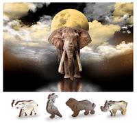 Puzzle in legno Sogni di elefante 2 in 1, ecologico, 150 pezzi