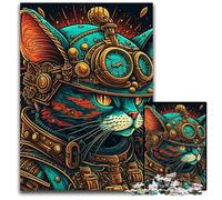 Puzzle in legno Steampunk Cat da 1000 pezzi per adulti, ideale come regalo per adolescenti, coppie e amici per compleanni e Natale, 50x75CM/19,68x29,52 pollici.