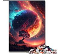 Puzzle in legno Sunset Fantasy, dimensioni 50x75cm, gioco rompicapo interattivo per famiglie, adatto dai 14 anni in su.