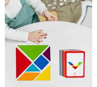 Puzzle in legno tangram puzzle con carte bambini colorati strumenti