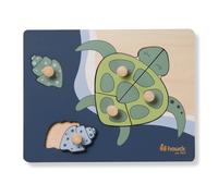 hauck- Puzzle N Sort Turtle Animali Bambini, Colore Blu, 813076