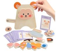 Puzzle in Legno,Tavoletta Puzzle Faccine Animali,Attività Sensoriali Educative - per Asilo Aula Scuola Materna Viaggio e Vacanze Studentesche