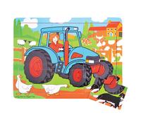 Puzzle in legno trattore 9 pezzi Bigjigs Toys