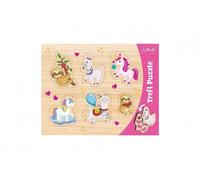Puzzle in legno TREFL - unicorni, lama e bradipi