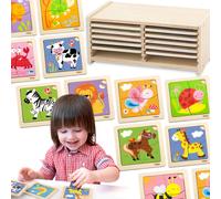 Puzzle in legno VIGA con 12 tavole su supporto